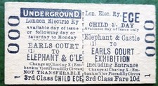LER Return Elephant & Castle to EARLS COURT EXHIBITION  London Electric Railway
