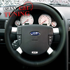 For Ford Mondeo MK3 2000-2007 Black Genuine Italian Leather Steering Wheel Cover