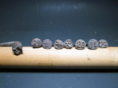 Vintage railroad cut nails - cut, /