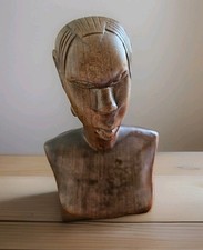 African Dark Wood Tribal  Art Sculpture / Figurine Warrior Statue Home Decor