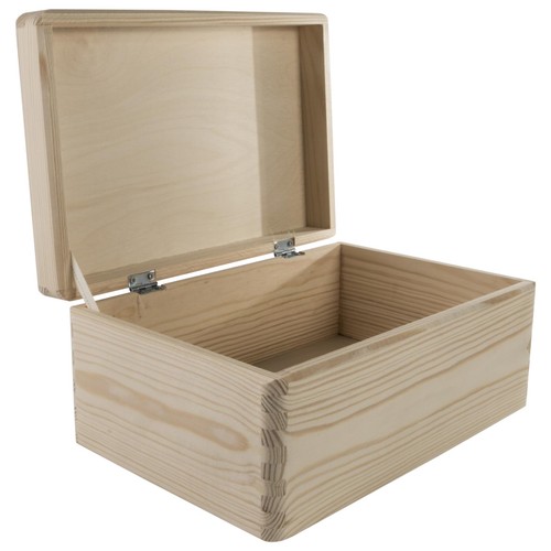 Wooden storage box with - with, lid