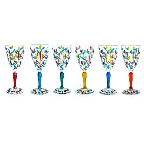 Set six murano - of, glass