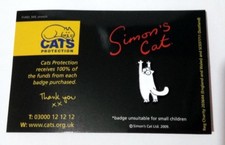Pin Badge Simons Cat - Paws Upwards (Cats Protection Charity Listing)