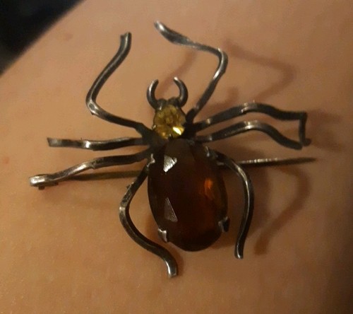 Victorian spider brooch - victorian,