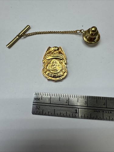 Police badge gold tie - tie,