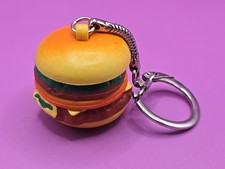 Hamburger Keyring Key Ring - Vintage 90s Gift