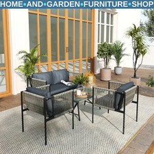 Sofa Set 4-Piece Rattan Rope