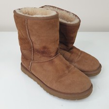 Ugg Australia Classic Short II Boots Womens UK 6.5 Beige Sheepskin Suede EU 39