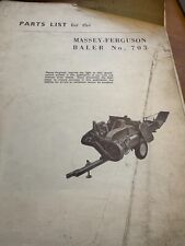 Massey-Ferguson 703 Baler Operator Parts List - Origional
