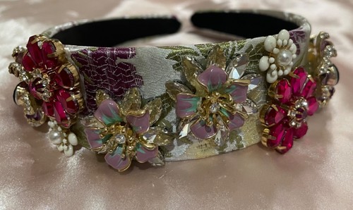 Flowers alice headband - headband, gem