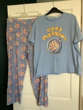 TU LADIES BREAKFAST CEREAL GOOD MORNING THEMED PJS PYJAMAS SIZE LARGE