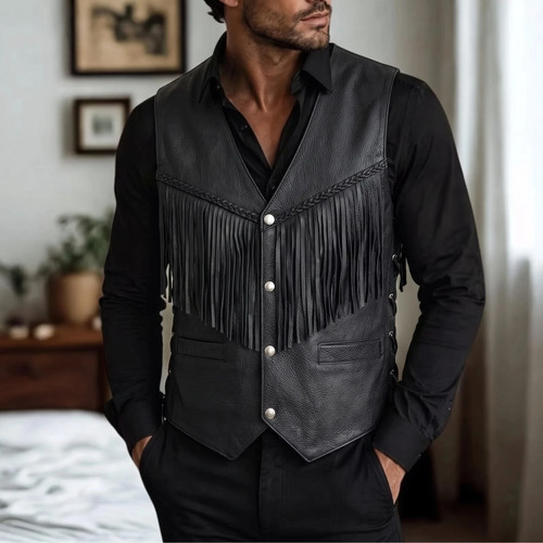 Men black western cowboy - black,