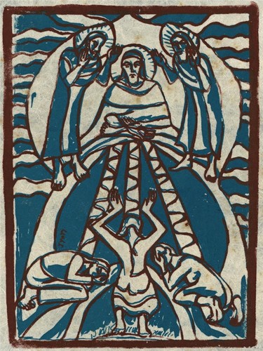 Jyoti sahi signed woodcut - sahi,