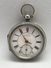 H. Samuel English Heavy Solid Silver Pocket Watch For repair. 129g  Birm 1887