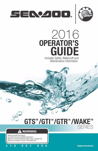Sea doo owners manual book - manual,