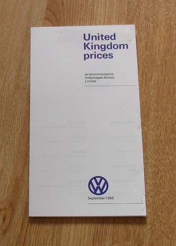 Volkswagen price guide 1965 - volkswagen, vw