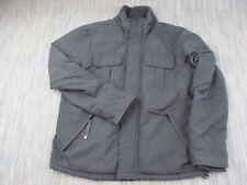 Fat Face Jacket Mens Large Military Logo Full Grey Zip Pockets Windbreaker