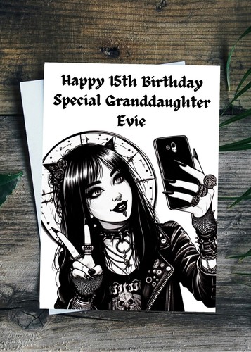 Gothic birthday card goth girl - goth,