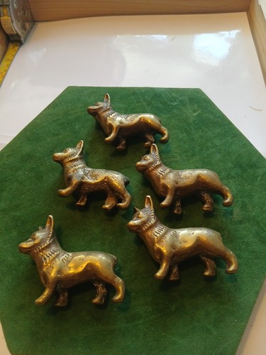 Set five brass corgis - five,