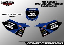 FOR YAMAHA YZ 125 250 2022- BACKGROUNDS 3 NUMBER BOARDS MX GRAPHICS DECALS