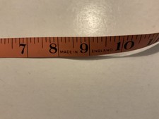 Vintage DEAN Fibreglass Tape Measure With Brass Ends Rare Salmon Pink Colour 