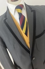 Zara Blazer University Boating Preppy Mod Jacket Grey with Black Trim 44”