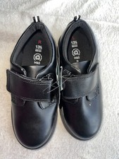 Marks  and spencer 13.5 Boys Riptape Black Leather School shoes