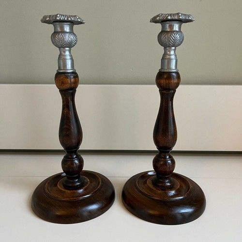 Pair antique vintage oak - antique,