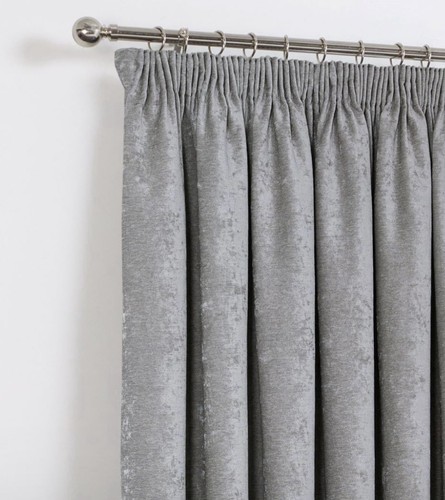 Dunelm luxury silver chenille - silver,
