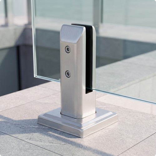 Glass railing spigot with - glass,