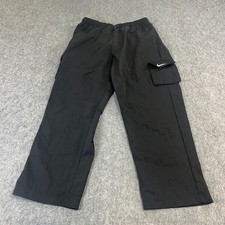 Nike Mens Cargo Pants Trousers Large Black Lightweight Paratrooper Baggy Wideleg