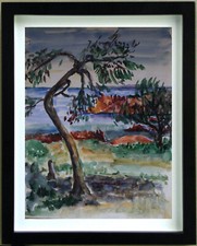 ESTEREL SEASIDE Watercolor Drawing Unsigned