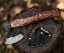 Jayger Hand Forged Carving Axe | Handmade Handle & Leather Sheath | Heat Treated