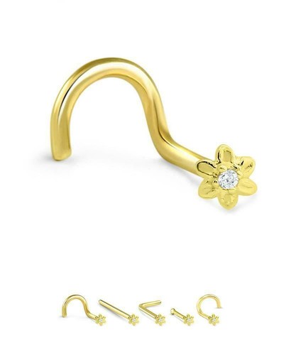 14k white yellow gold nose - or,