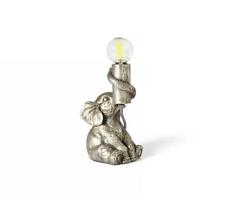 Nelly the Elephant Table Lamp Silver Finish Trunk Repaired Cute Playful Design