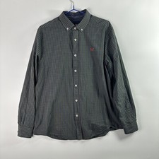 Crew Clothing Men Long Sleeve Casual Shirt Size Large Check Classic Button Up