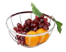 Chrome Wire Fruit Basket Bowl