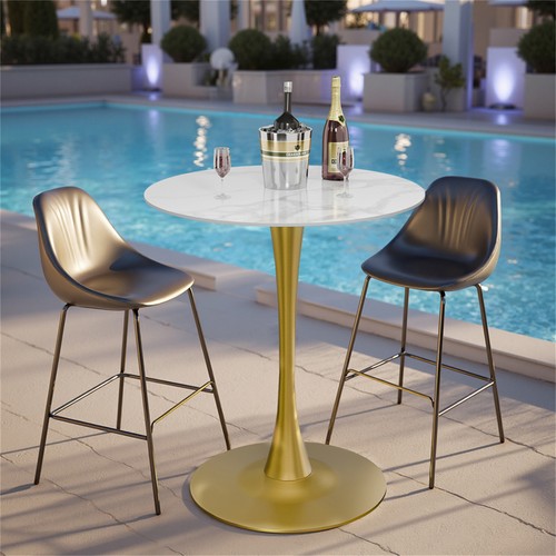 Modern round marble dining - modern,