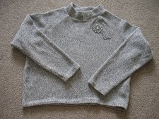 LADIES ZARA TOP JUMPERS SIZE S GREY/WHITE WITH SPARKLY JEWELLED MOTIF GUC