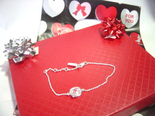 VAN PETERSON Solid Silver Bracelet-Beautiful faceted rock crystal-rrp-£340-6to7"