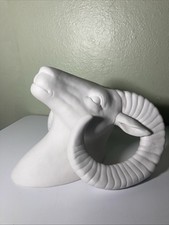 White Ram Head Wall Mount