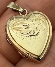 Antique Victorian Rolled Gold Opening Heart Shaped Photo Locket
