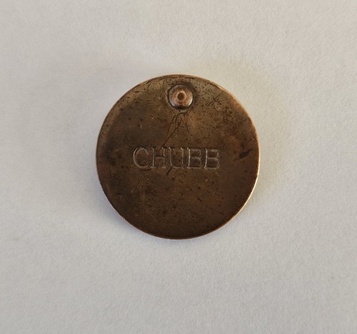 Vintage chubb brass - chubb, escutcheon