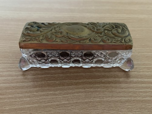 Antique gold tone metal glass - tone,