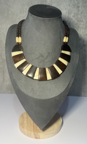 Chunky vintage necklace cream - chunky,