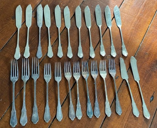 Antique silver plate cutlery - antique,