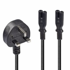 2.5m UK Mains 3 Pin Plug to 2