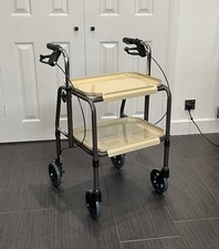 Aidapt Adjustable Mobility Trolley Hand Brakes Walker Indoor Kitchen 2 Shelves