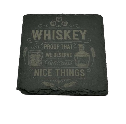 Engraved slate coaster - slate,