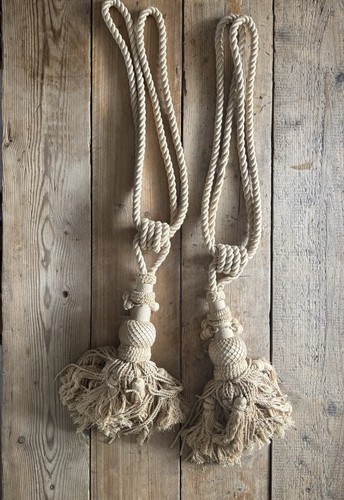 Pair curtain tie backs - tie,